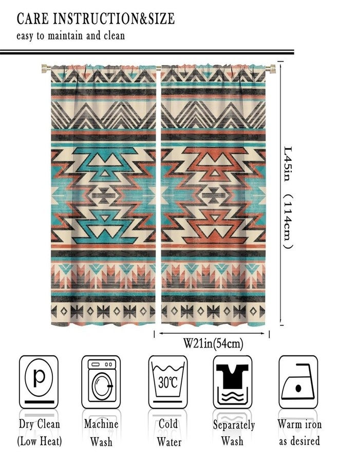 LOMADIA Aztec Blackout Curtain, Rustic Western Fantasy Boho Tribal Southwest Native American Pattern Decor Window Rod Pocket Thermal Insulated Curtains Panels for Bedroom Living Room Drapes 42x45in - Image 2